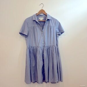 Kate Spade Dress Medium Blue Pinstripe Dress